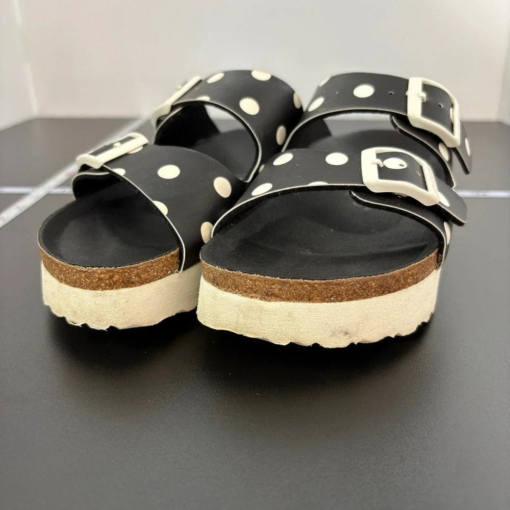 Papillio Women Sandals 36 (5) Black PolkaDot Arizona Platform Birkenstock Slides